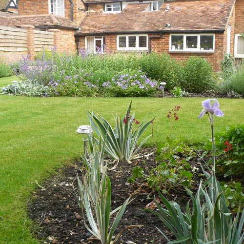 Modern Cottage Garden Enjoying the view from the seated area