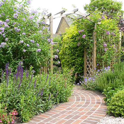 A secret seating area hidden within the garden