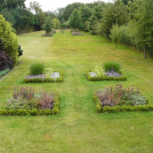 French style Garden ornamental grass and perennial beds