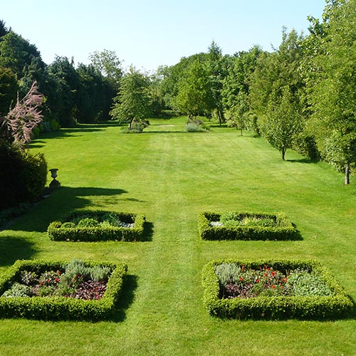 French style Garden ornamental grass and perennial beds